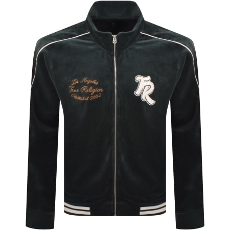 True Religion Velour Track Jacket Green | Mainline Menswear us